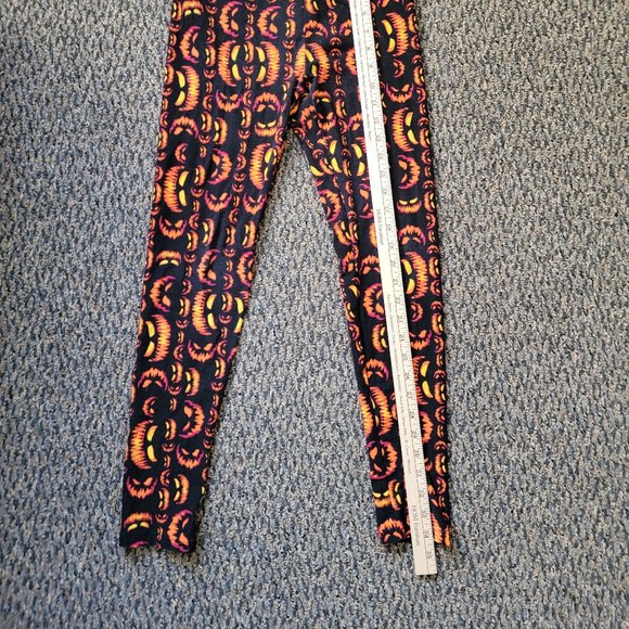 LuLaRoe Black and Orange Halloween Jack-O-Lantern Buttery Soft Leggings One Size - Picture 6 of 16